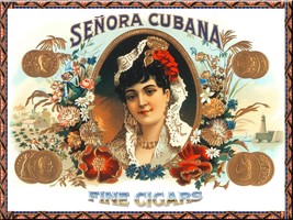 Poster Decor.Home Room Interior design.Cuban Senora Cubana cigar label.1... - $17.10+