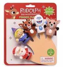 Rudolph The Red-Nosed Reindeer Finger Puppets- 5 Pieces Christmas Toys - £10.38 GBP