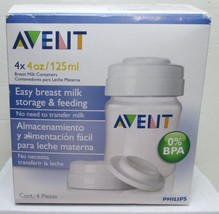 4 Pack 4 oz. Philips Avent Breast Milk Storage Containers - £14.94 GBP