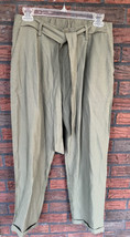 NWT Pull On Trouser Pants Medium Wide Leg Elastic Tie Waist Olive Palooz... - $8.55