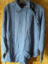 Genuine Jeans Ivy Brown ladies medium cross shoulder button denim shirt - $23.75