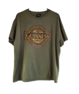 Guinness Beer T-Shirt Mens Size XL Olive Green Brown Faux Leather Front ... - £7.56 GBP