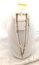 2 NEW in Package Fashion Accessory Necklaces Imitation White Pearl &amp; Rhinestone - £11.07 GBP