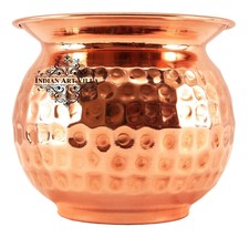 Copper Lota, Hammered Design, 700 ml, Water Storage Container for Ayurve... - £27.29 GBP