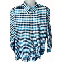 Brooks Brothers 1818 Blue White Gingham Check Long Sleeve Shirt XL Regent Fit - £29.73 GBP