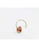 14k Massiv Gelbgold Nase Anstecknadel Ohrstecker Piercing Cubic Zirkonia... - $61.16 CAD+