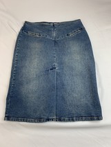 Mossimo Blue Denim Jeans Straight Pencil Skirt  Size 4 Middle Front Split - £8.14 GBP