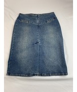 Mossimo Blue Denim Jeans Straight Pencil Skirt  Size 4 Middle Front Split - $8.41