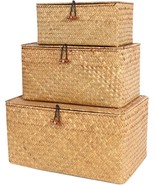 Feilanduo Shelf Baskets With Lids Set Of 3 For Home, Large) S/M/L, Original - £37.12 GBP