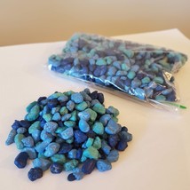 Decorative Blue Gravel Pebbles, Turquoise Navy Stones, Soil Topper, Vase Filler