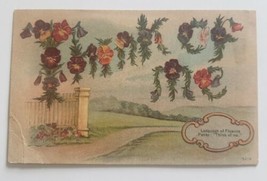 Think Of Me Antique Post Card with Pansies - £2.35 GBP