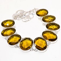 Citrine Topaz Oval Shape Gemstone Handmade Fashion Necklace Jewelry 18&quot; SA 2590 - £11.55 GBP