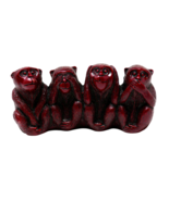 Feng Shui 4 Wise Monkeys Wait Hear See Speak NO Evil Primate Statue Figu... - $362.18 MXN