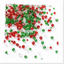 1000PCS Sparkling Crystal Beads - Red Green White AB Beads for Jewelry M... - £19.53 GBP