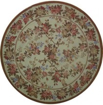 5x5 Handmade Needlepoint Flat Weave Round Rug PIX-20645 - £473.17 GBP