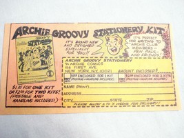 1966 Archie Comics Color Ad Archie Groovy Stationery Kit - £6.26 GBP
