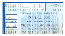 Grateful Dead Concert Ticket Stub October 15 1994 Madison Square Garden NYC - £27.24 GBP