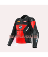 Men,s MV Agusta Red &amp; Black Cowhide Leather Motorcycle Jacket CE-Approve... - $2,779.74 MXN