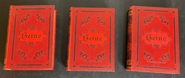 Heinrich Heine Samtliche Werke GERMAN Editions Red cover 3 Volumes Antique - £11.59 GBP