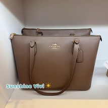 NWT Coach Gallery Tote Bag In Signature Canvas CV402 Gold/Dark Stone - £149.38 GBP