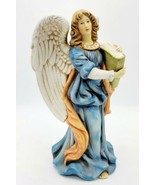 Vintage O&#39;Well Ornate 10&quot; Hand Painted Blue Porcelain Angel Of Wisdom Fi... - £19.77 GBP