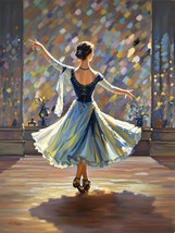 Art Giclee Printed Oil Painting Belly dance, girl ballet, ballroom dance #00174 - £6.93 GBP+