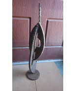 LARGE MCM BRUTALIST IRON TORCH CUT ABSTRACT SCULPTURE MICHEL GUINO FANTO... - $1,000.00