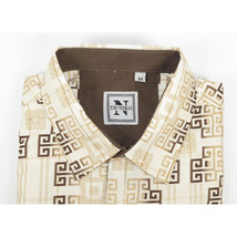 Mens Sports Shirt by DE-NIKO Long Sleeves Fashion Prints Soft Modal NK600 Khaki image 7