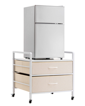 VEVOR Mini Fridge Stand,176lb,2 Drawers,4 Wheels,Mobile Organizer,White - $55.99