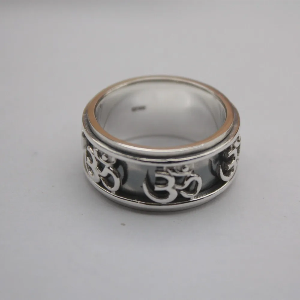 Silver s925 ring for women men ring female chinese text unique designed ring 10mmw thumb155 crop