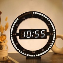Modern Led Digital Large Wall Clock 3D Luminous Silent Electronic Clock - £35.58 GBP