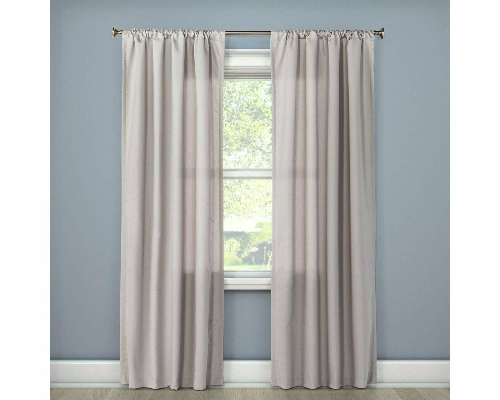Primary image for Room Essentials Twill Curtain Panel, Gray, 42" W x 63" L (New Open Package)