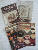  4 Cross Stitch Craft Leaflets - Leisure Arts &amp; Harriette Tew Designs - £4.74 GBP