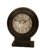 Vintage Style Old Town Black and Brown Metal Clock 7x8x2.5 in - £19.39 GBP