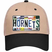 Hornets Strip Art Novelty Khaki Mesh License Plate Hat Tag - £23.14 GBP
