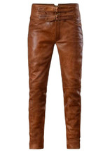 Wear Jean&#39;s High Genuine Brown Leather Lambskin Pant&#39;s Stylish Men Track Quality - £83.58 GBP+