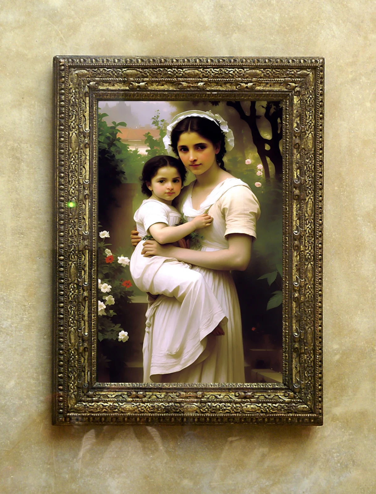Pretty Realistic Mother and Baby Wall Art Gift for Mom Mothers Day Hand ... - $14.79