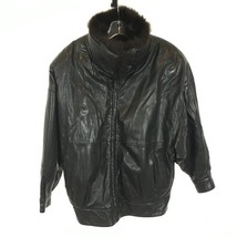 Womens Size Medium Andrew Marc Genuine Leather Faux Fur Lined Front Zip Jacket - £73.29 GBP