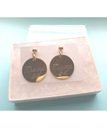 Trump Post Earrings Gold Plated Pair Large 22 mm round - £15.94 GBP