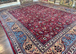 Wonderful Oriental Rug 12x15 Wool Handmade Vintage Carpet Allover Floral Signed - £7,957.24 GBP