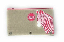 Fashion Pencil Pouch with 3 Holes for Binder (Zebra) Burlap - $7.99