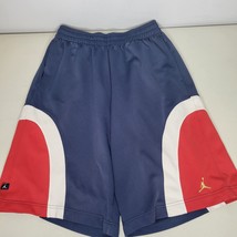 Nike Air Jordan Basketball Shorts Mens Medium Navy Blue Red White Pockets - £19.76 GBP