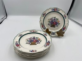 Set 6 Vintage Wedgwood Etruria FLORAL (scalloped shape) Bread / Appetizer Plates - £59.74 GBP