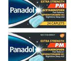 (2) Box of PANADOL PM Acetaminophen 500 mg Extra Strength PM 24 Caplets - £14.93 GBP