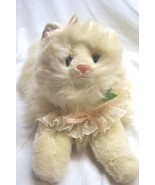 1987 TY CLASSIC WHITE FURRY PEACHES CAT WITH BOWS 18&quot; Plush STUFFED ANIM... - $2,096.04 MXN