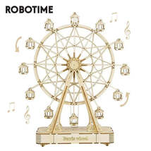 Robotime Wooden Rotatable Ferris Wheel Model with Music for Adults &amp; Kids - £29.12 GBP