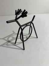 Reindeer 4 Napkin Ring Name card holders Black Metal Holiday Christmas - £11.71 GBP