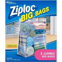Ziploc Big Bag Double Zipper Jumbo Big Bags, 3 Count 20 Gallons - £18.68 GBP