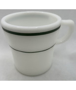 Pyrex Mug Cup White Green Bands Coffee Tea Tableware by Corning Small #7... - $282.74 MXN