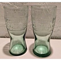 Vintage McDonald&#39;s 1948 Famous 15 Cent Hamburgers Green Collector Glass Set of 2 - $8.95